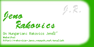 jeno rakovics business card